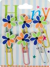 Набор скрепок-закладок "Цветы"