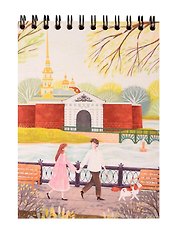 Блокнот А6 СПб "Прогулка по Петербургу у Петропавловки" на спирали