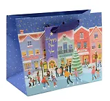 Пакет А4 26*31*12 "Домики" НГ, бум.мат.ламинат