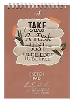 Скетчбук А5 40л "Be free" комбинир.блок, тв.обложка, софт.тач., евроспираль