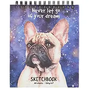 Скетчбук А6 40л "Бульдог" 120г/м2, тв.обложка, спираль