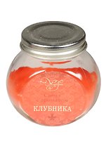Свеча в стеклянной круглой баночке с металлической крышкой Клубника (9 см) (41235)