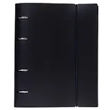 Тетрадь 120 листов, клетка, "Velvet" черная, на кольцах, на резинке