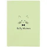 Записная книжка А6+ 56л лин. "КОТ" мягк.переплёт, шелкография, ляссе, инд.уп.