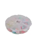 Набор бусинок микс цветов в пластиковой коробке круг 60 г (11092700)