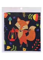 Алмазная мозаика MAZARI Открытка своими руками, Лисичка с фонарем, 15х15 см, ОПП-упаковка