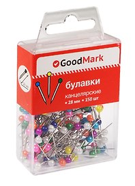 Булавки GoodMark, 28 мм, 150 штук, в ассортименте