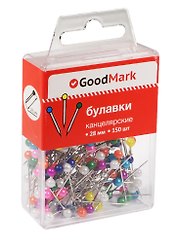 Булавки 150 штук 28 мм, в ассортименте, GoodMark