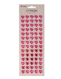 Стразы самоклеящиеся «Сердечки малиновые»