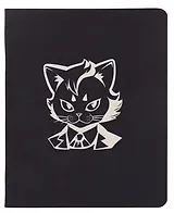 Тетрадь 48л кл. "TOTAL BLACK. Cat and mouse" цветной диз.картон, тиснение фольгой, гологр.линза, ассорти