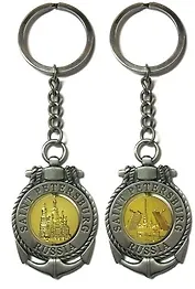 Сувенир, Акм,  Брелок-якорь-тросик "Спас-На-Крови-Разводной мост", цвет античное олово