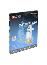 Конструктор 3D Парус (Yacht Hotel Dubai) (124394) (25шт) (15,6х16,1х31,1см) (3D Puzzle Hao Tian)
