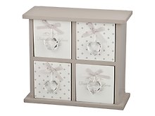 Шкатулка с 4-мя ящиками Прованс полоски и горошек (21х24х10) (222-223)