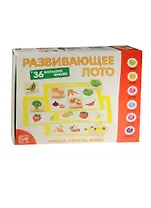 Развивающее Лото Овощи фрукты ягоды (36 дер.фишек+6карт+ холщ.меш.) (Д465а) (Анданте) (3+)