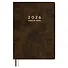 Еженедельник дат. 2026г. А5 80л "Тиволи делавэ" коричневый, кожзам, мягк.переплет, блинт.тиснение, офсет, тисн.фольгой, 2 ляссе, инд.уп - 0