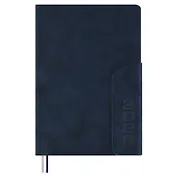 Ежедневник дат. 2026г. А5 176л "Тиволи глосс" синий, кожзам, тв.переплет, блинт.тиснение, офсет, справ.мат-лы, закругл.углы, 2 ляссе, инд.уп