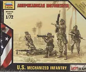 Сборная модель ЗВЕЗДА, Американская мотопехота 1/72 7407