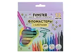 Фломастеры 12цв "GLITTER" с блестками, блист., FUNSTER
