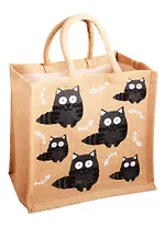 Сумка джутовая S Коты (30х30х18) (12-Eline-4-S)