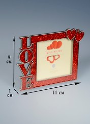 Фоторамка Love со стразами (11х9) (для фото 8х8см)