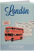 Обложка для паспорта London Red double decker bus (ПВХ бокс)