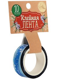 Декоративная клейкая лента голографическая Морозные узоры (1,5 см х 10 м) (1400278) (АртУзор)