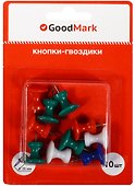 Кнопки-гвоздики GoodMark, 26 мм, 10 штук, цветные - 1