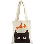 Сумочка Черный кот с рыбкой (текстиль под гобелен) (21х24)