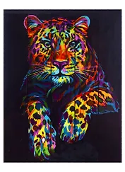 Рисование по дереву. Яркий леопард