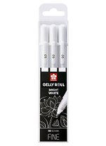 Ручки гелевые белые 03шт "Gelly Roll" 0.5мм
