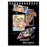 Блокнот А6 80л кл. "АНИМЕ ГЕРОИ" гребень, УФ-лак