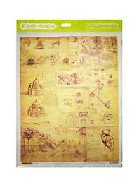 Рисовая бумага для декупажа Craft Premier Леонардо (CP09569) (А3) (25г/м)
