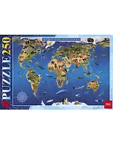 Пазлы 250 А3ф 280х400мм Карта Животный мир Земли (250ПЗ3_15482) (Hatber) (3+)