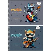 Тетрадь для нот «Musical cats» 24 листа, А5, спираль - BG - 0