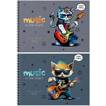 Тетрадь для нот «Musical cats» 24 листа, А5, спираль - BG