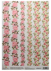 Декупажная карта Пионы (бордюр) 21*30см