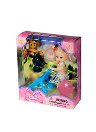 Кукла Kelly Набор с коляской и хрюшкой (D3007C-02) (коробка)