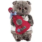 Мягкая игрушка Басик в жилете с гитарой (25 см) (Ks25-104)