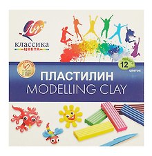 Пластилин «Классика», 12 цветов, 240 г, Луч