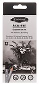 Карандаши чернографитные «ArtMate» 12 штук: 4H, 3H, 2H, H, B, 2B, 3B, 4B, 5B, 6B, 7B, 8B, Acmeliae - 0