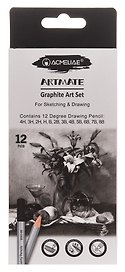 Карандаши ч/гр 12шт "ArtMate" 4H,3H,2H,H,B,2B,3B,4B,5B,6B,7B,8B, к/к, ACMELIAE