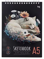 Скетчбук А5 40л "Arctic fox" черн. внутр блок, 80 г/м2, тв.обложка, гребень