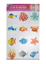 DN-T-3 Декоративная наклейка для плитки Морской мир-2 (33х70см) (упаковка)
