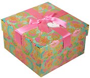 Коробка подарочная "Орнамент" бирюзовая, 13*13*7,5см
