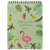 Скетчбук «Фламинго и узор из листьев»