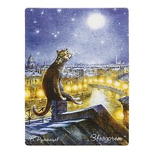 Сувенир МАГНИТИК Магнит 9,5*6,5см Коты Румянцева: «Звездочёт»