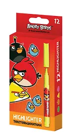 Текстовыделитель "ANGRY BIRDS" розовый, 2-5мм, Angry Birds