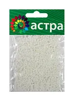 01 Бисер Астра (401 белоснежный) (675288) (11/0) (20гр.) (стекло) (упаковка)