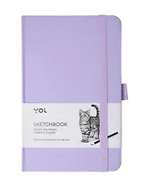 Скетчбук 9*14 80л "Yoi" сиреневый, 140г/м2, слоновая кость, тв.обл., Yoi