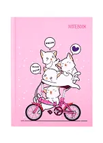 Записная книжка А6 64л кл. "Котята" 7БЦ, мат.ламинация, выб.лак., блестки «Золото»